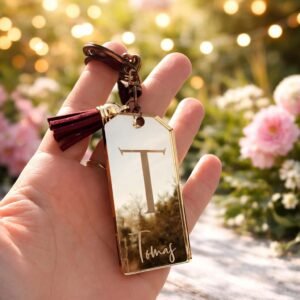 Llavero personalizado con inicial efecto espejo