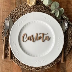 Marcasitios personalizado en madera, estilo "Carlota"