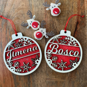 Bolas de Navidad Personalizada con nombre estilo "Frozen"