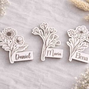 Marcasitios de madera estilo botánicos