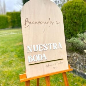 Cartel de Bienvenida para Boda Personalizado, estilo "Arco"