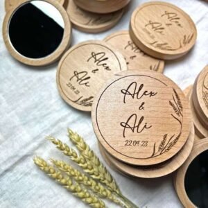 Espejos de mano personalizados en madera