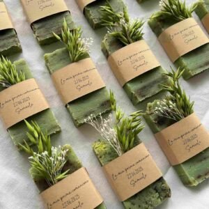 Jabón artesanal con etiqueta personalizada