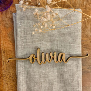 Marcasitios personalizado en madera, estilo "Olivia"