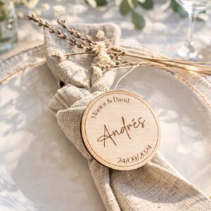 Marcasitios de madera estilo medallón