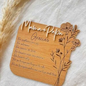 Placa dedicatoria para invitados "Papá y Mamá"