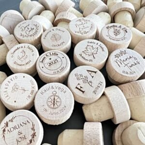 Tapón de corcho para botella de vino personalizado