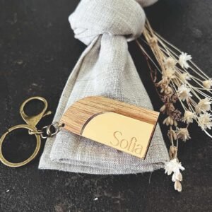 Llaveros personalizados, estilo media luna