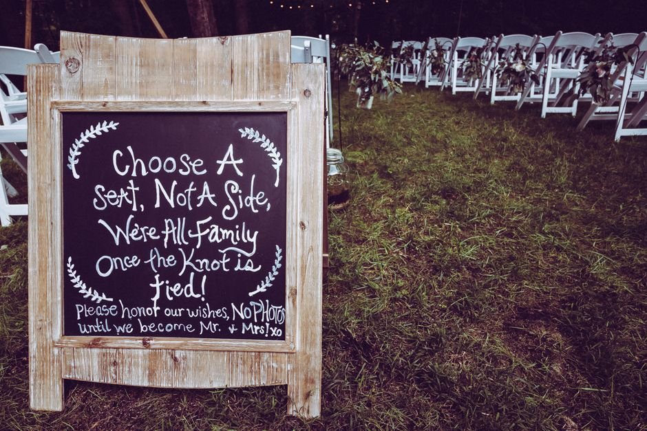 Panel busca tu sitio personalizado a la entrada del banquete para guiar a los invitados