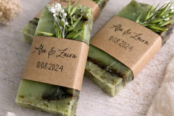 Jabones personalizados para bodas con etiqueta - detalle