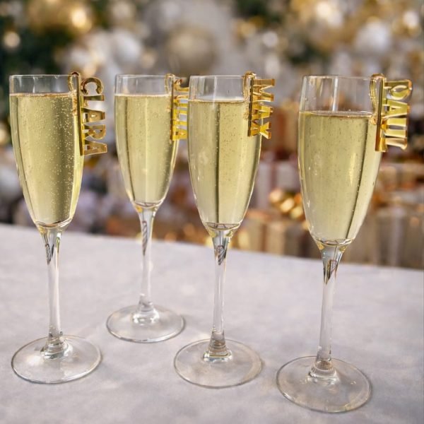 Marca copas personalizados para bodas en acrílico espejo